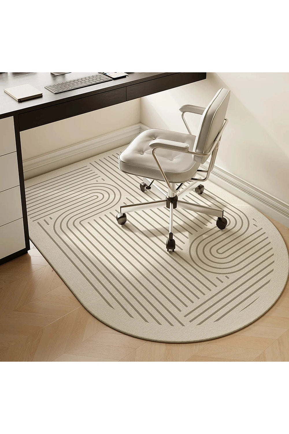 Tranquil Workspace Oval Rug