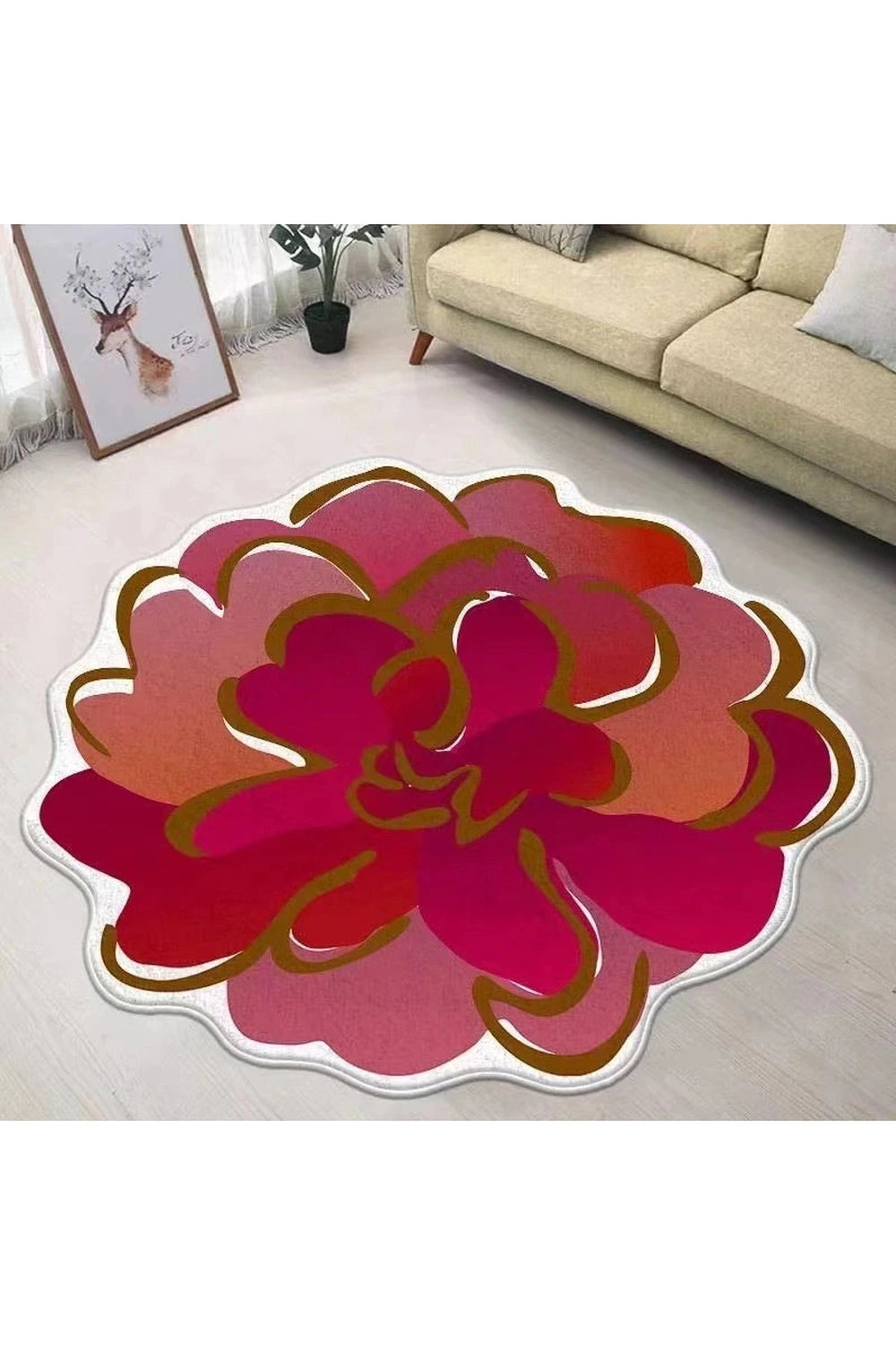 Chinese Flower Decor Rug