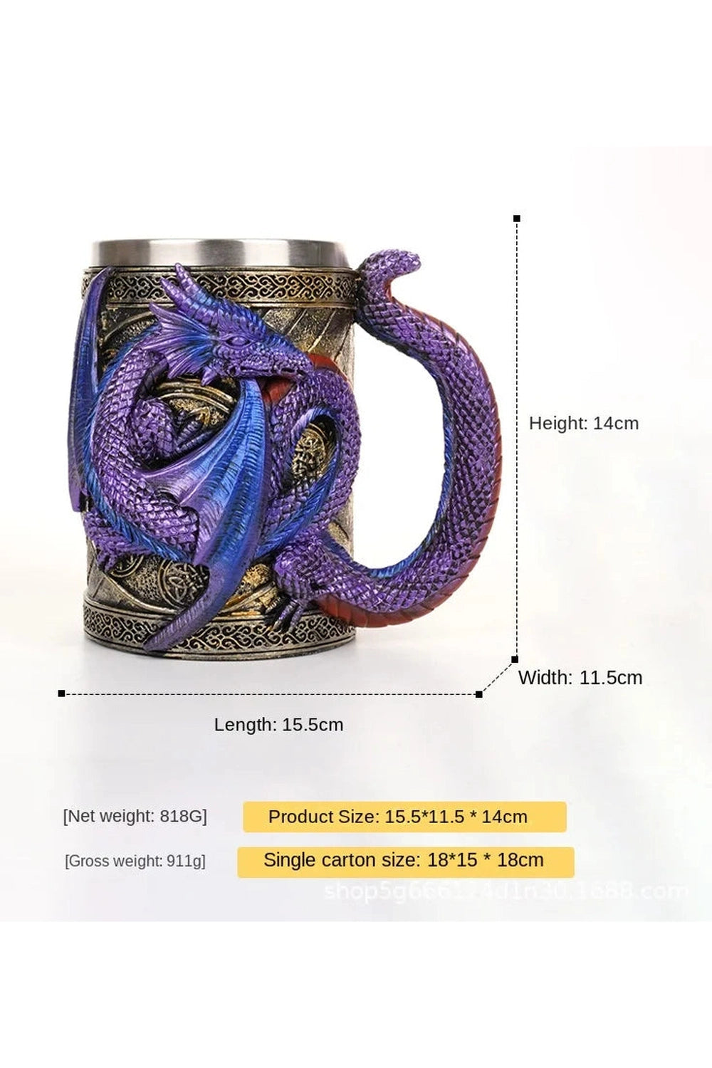 Dragon Resin Beer Goblet Cup