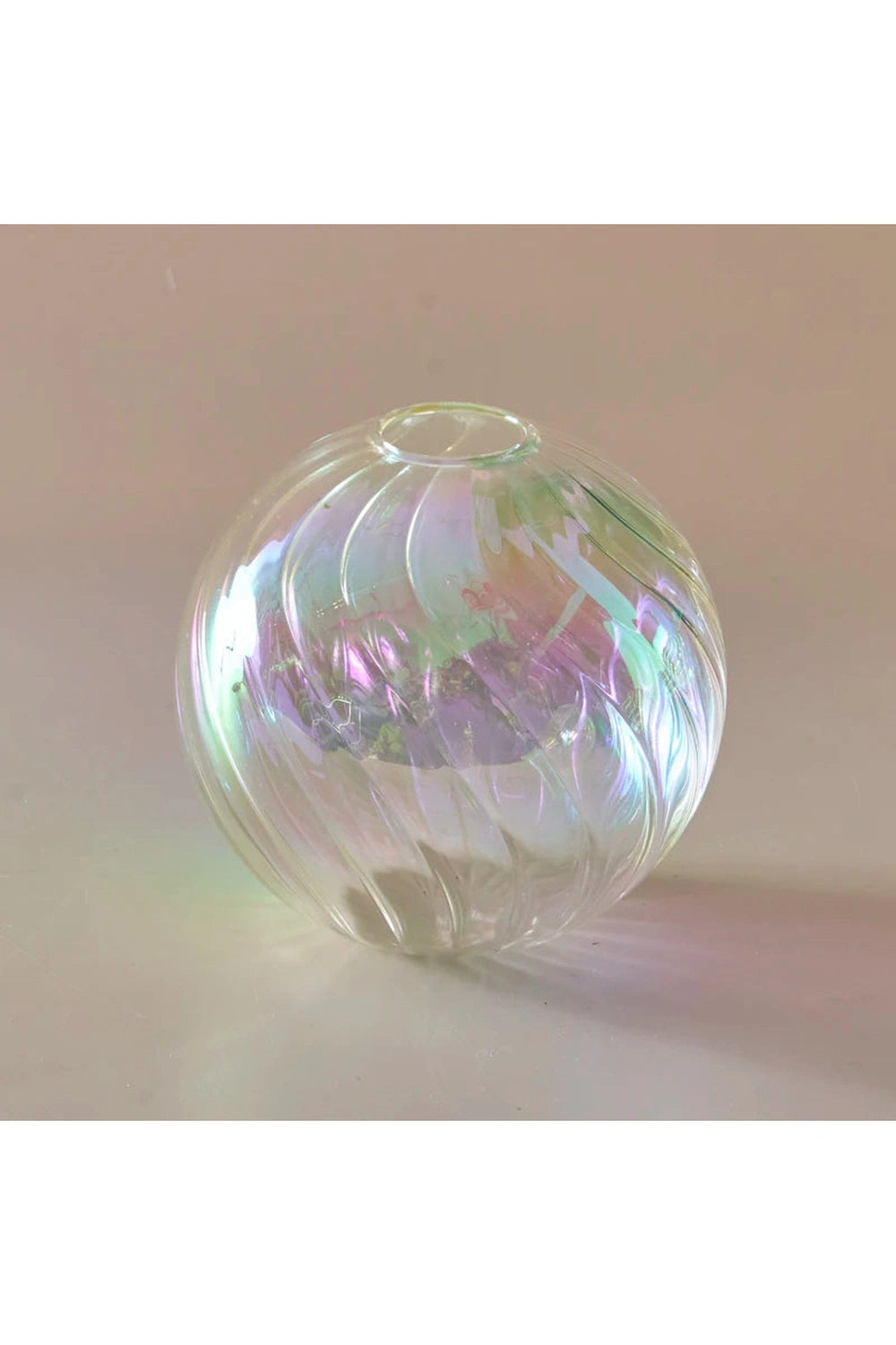 Iridescent Glass Ball Plant Vase