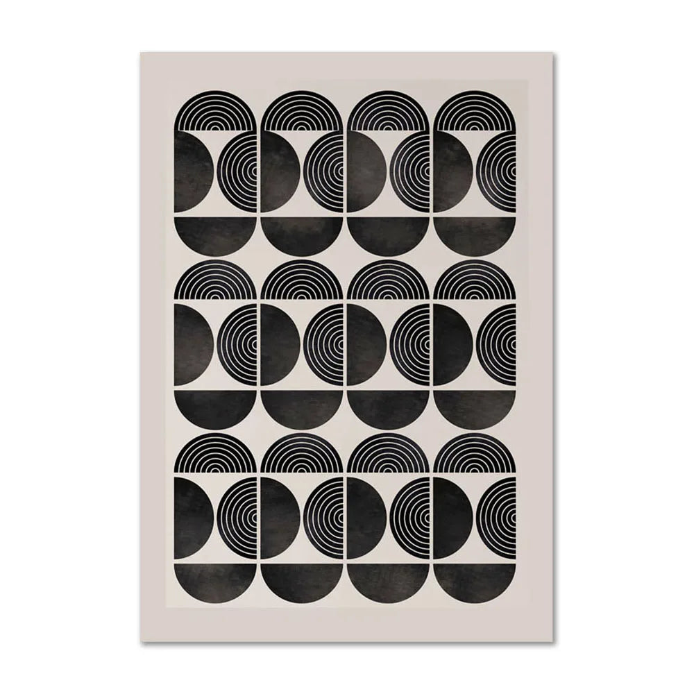 Geometric Monochrome Canvas Poster