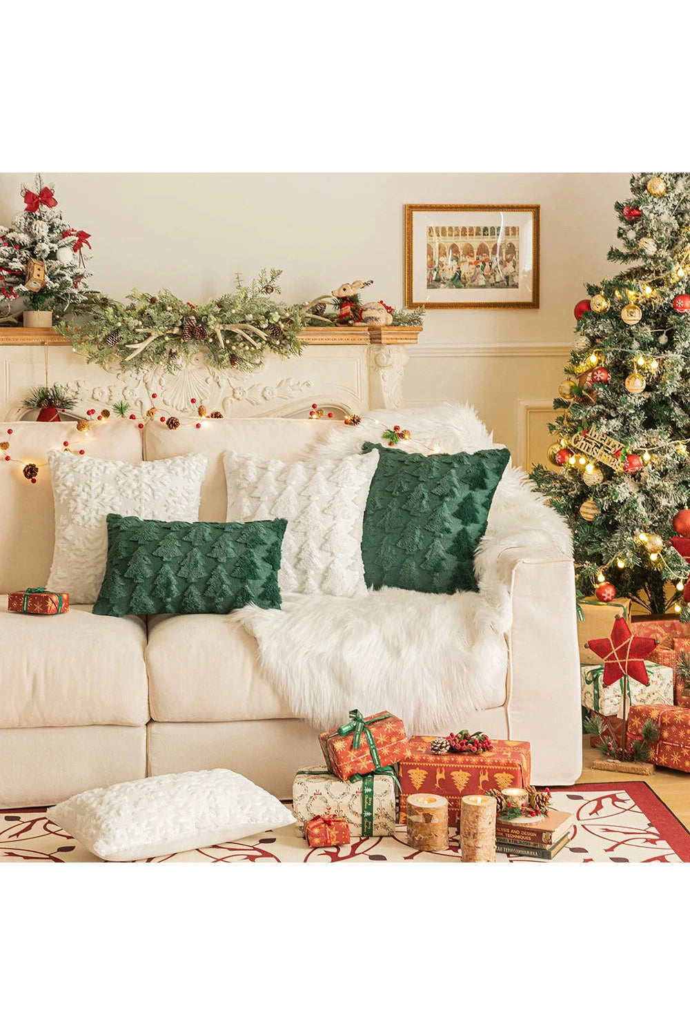 Xmas Plush Decorative Pillow Case