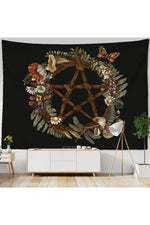 Vintage Sun Tapestry Wall Hanging Botanical Celestial Floral Hippie Flower Wall Starry Dormitory Decor