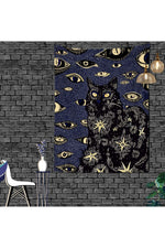 Mystical Midnight Cat Tapestry