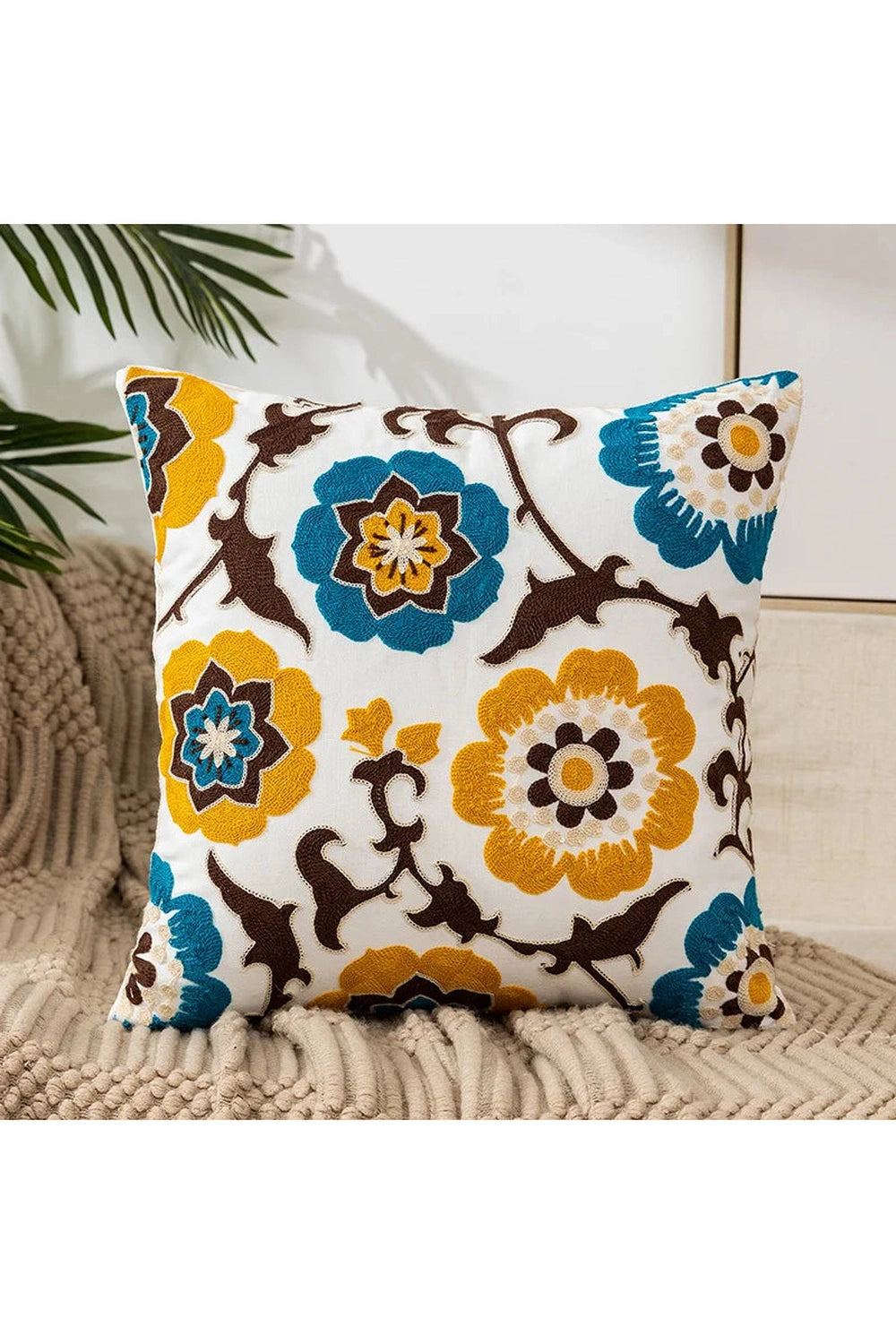 Farmhouse Embroidered Pillow Case