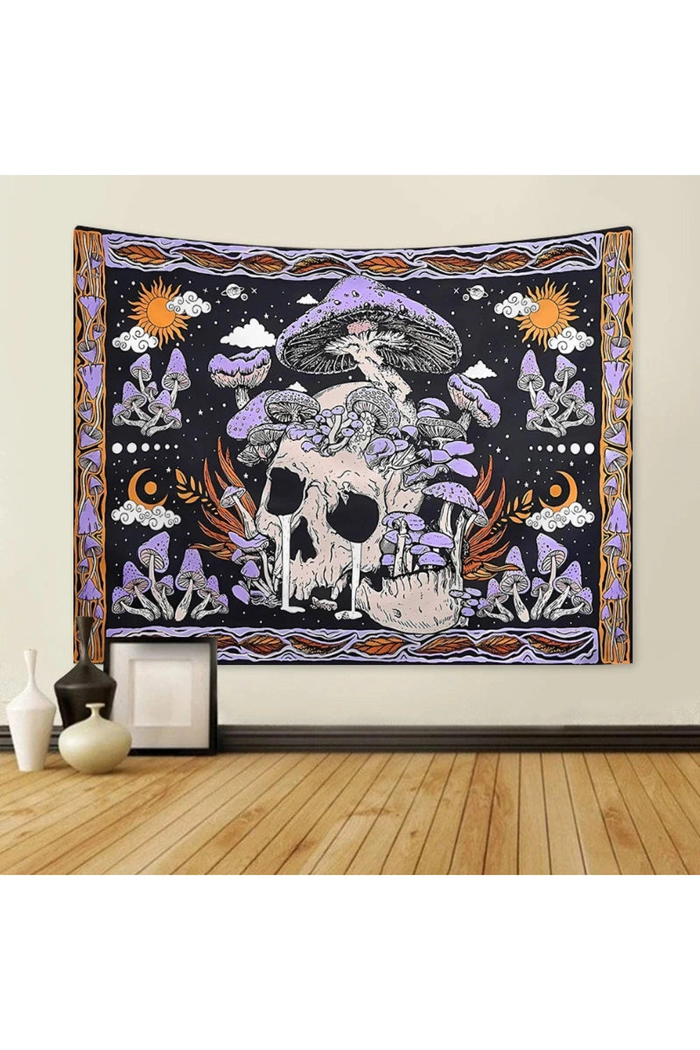 Mushroom Skull Enchantment Tapestry