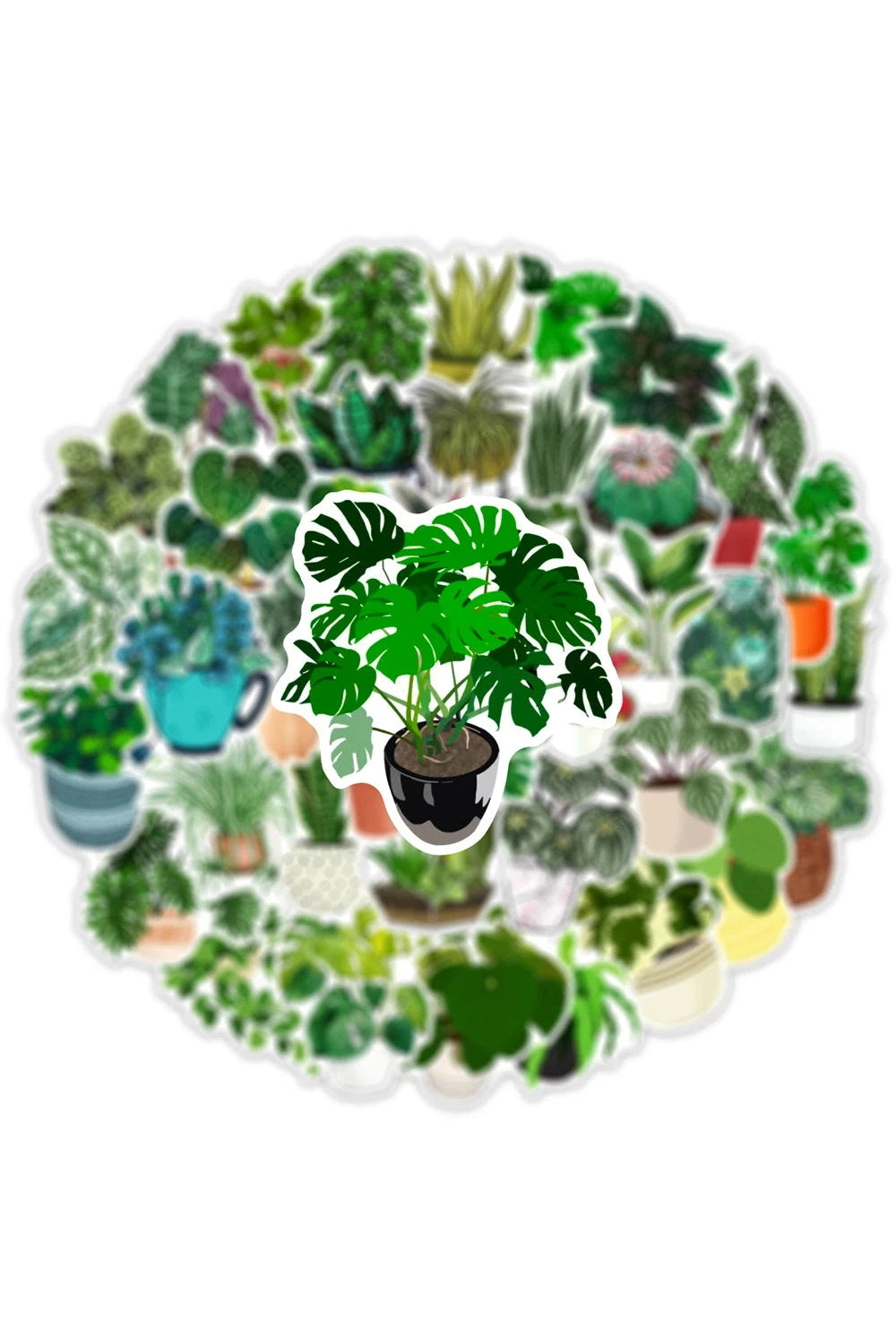 Green Plant Scrapbooking Stickers