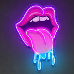 Neon Drip Lips Light