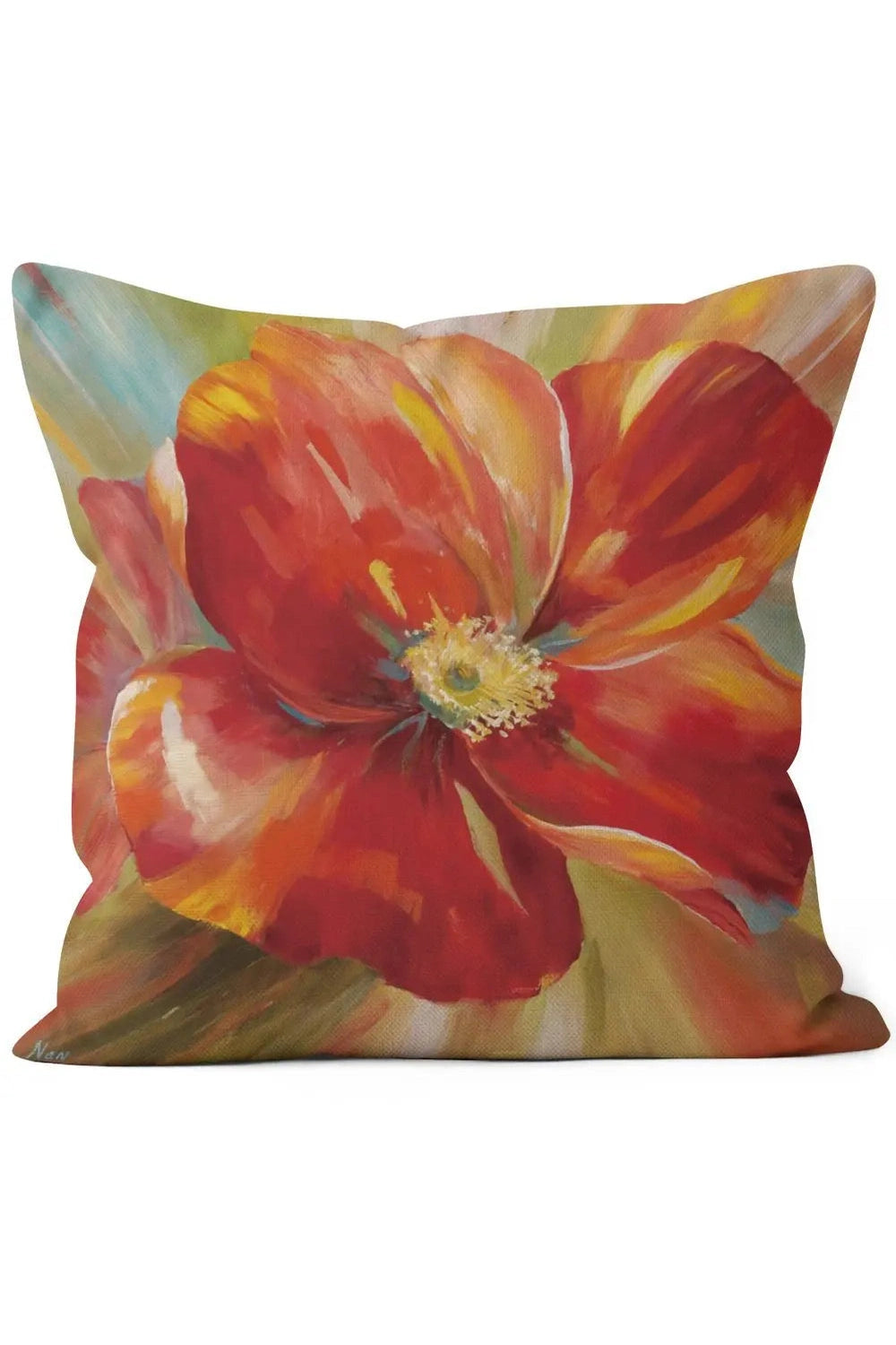 Pink Flower Decor Pillow Case