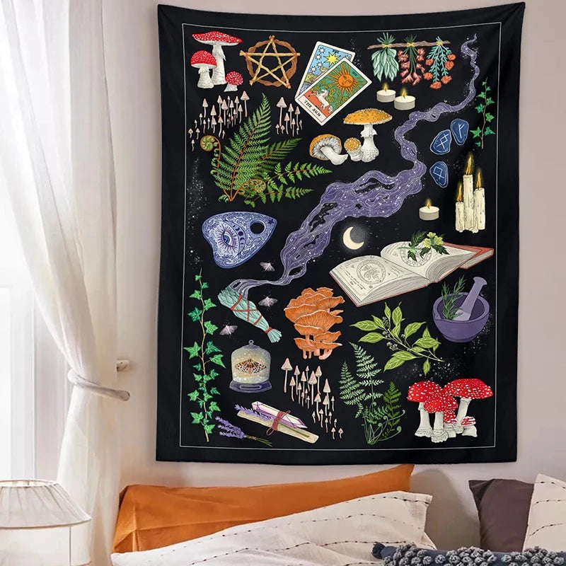 Enchanted Forest Witchcraft Tapestry