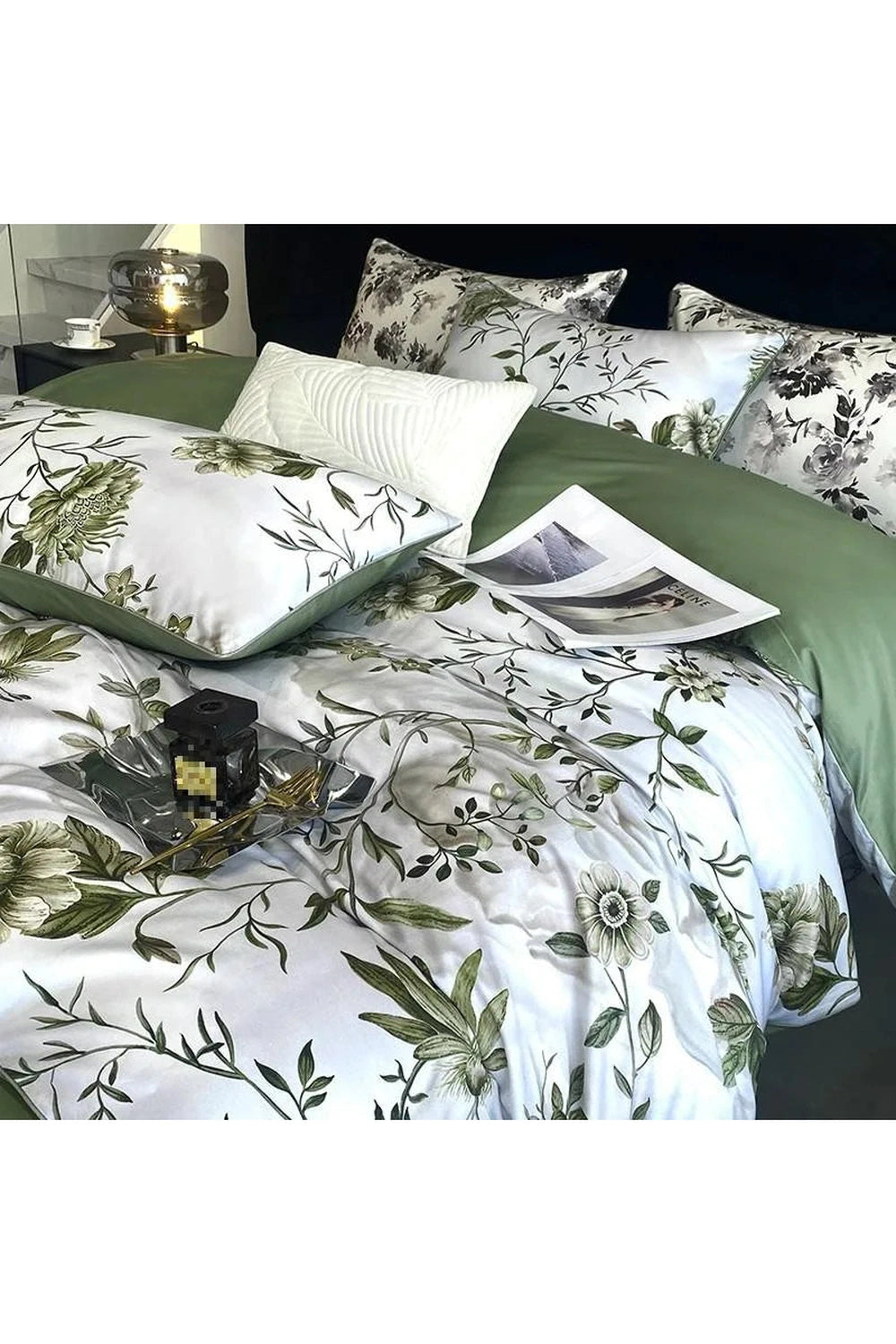 Green Botanical Bedding Set