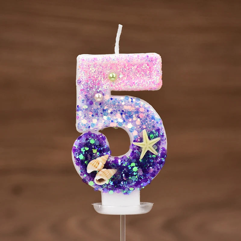 Fairycore Mermaid Sparkle Number Candles