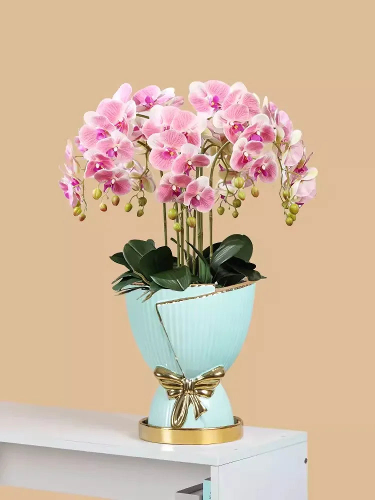 Coquette Golden Ribbon Chic Vase