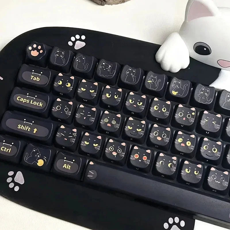 Black Cat Cartoon Keycaps