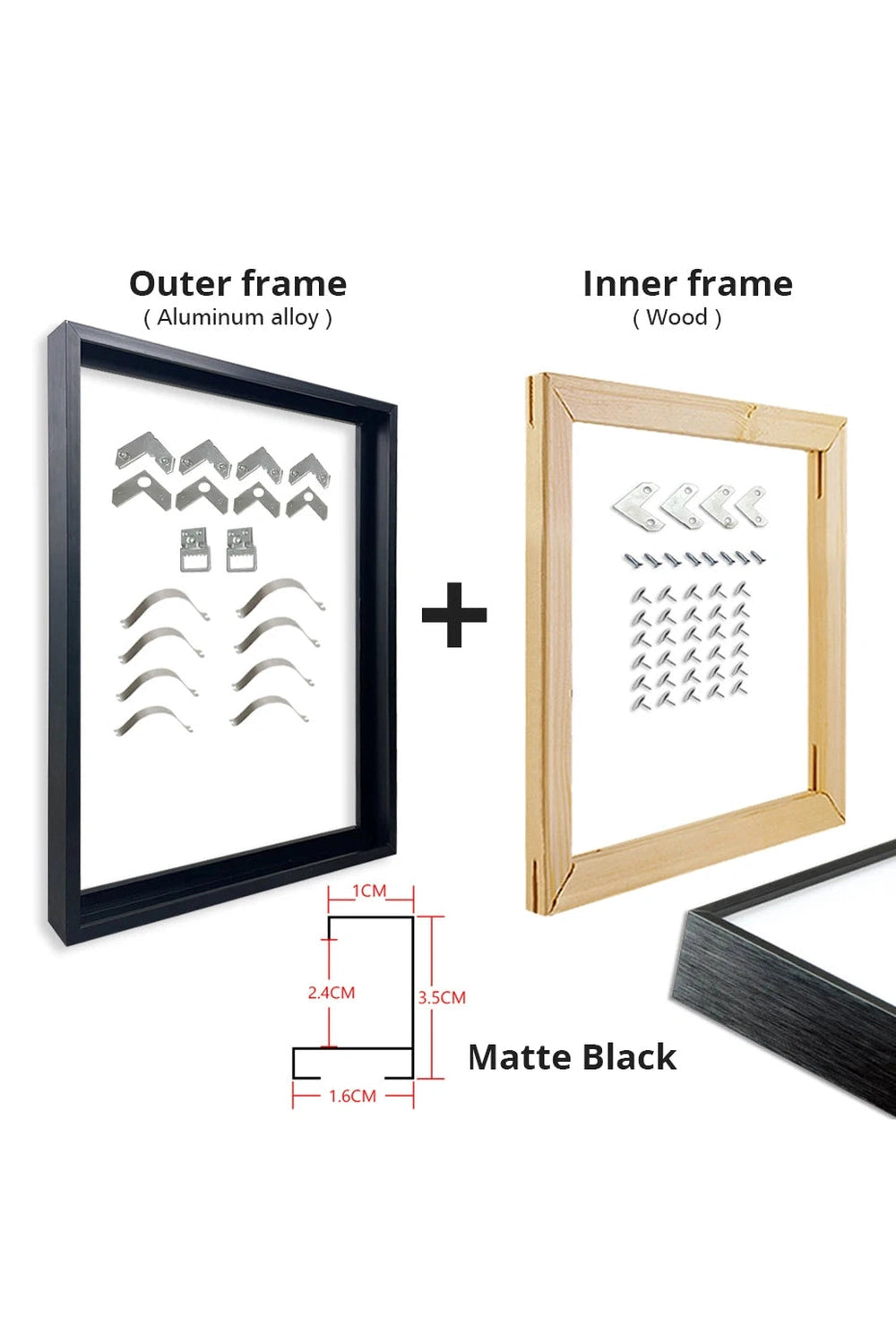 Golden Black Aluminum Frames