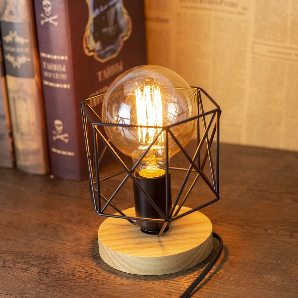 Retro Wooden LED Lamp