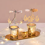 Romantic Rotating Snowflake Candle Holder