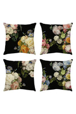 Rose Linen Square Pillow Case