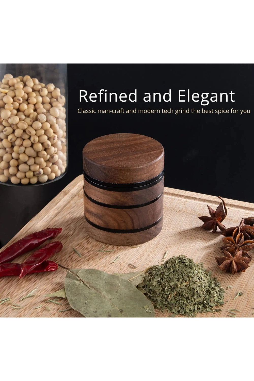 Wooden 4 layer High-grade and aluminium alloy herb grinder 63mm smoke herb grinders spice mill cigarette accessorie