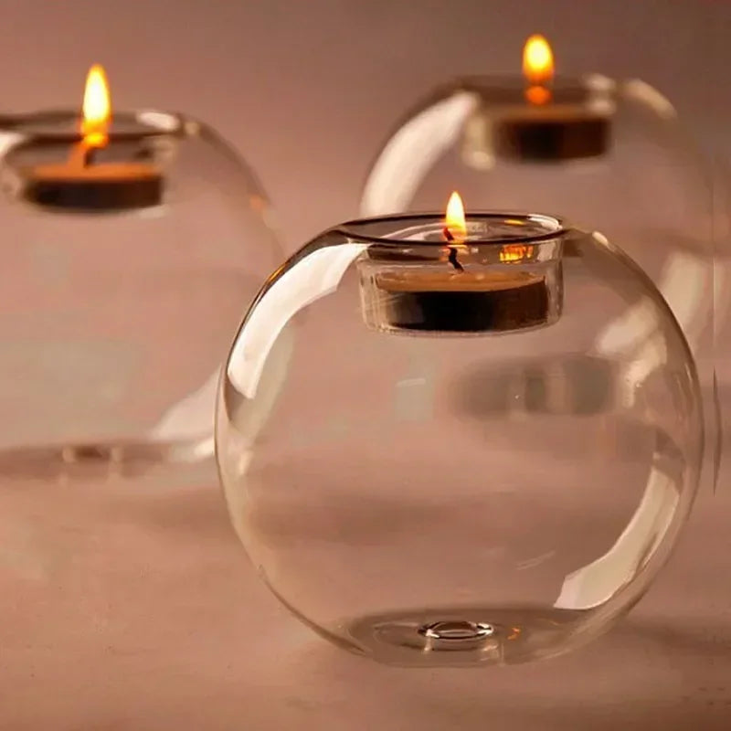 Hollow Glass Candle Holder Crystals