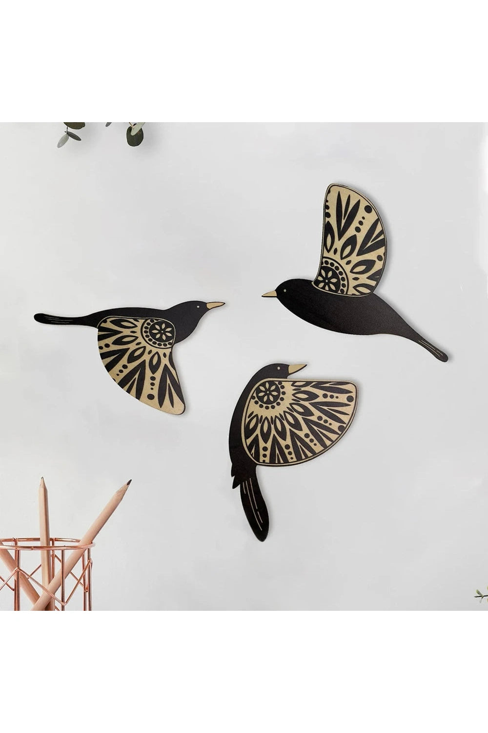 Gothic Wooden Bird Wall Hanging