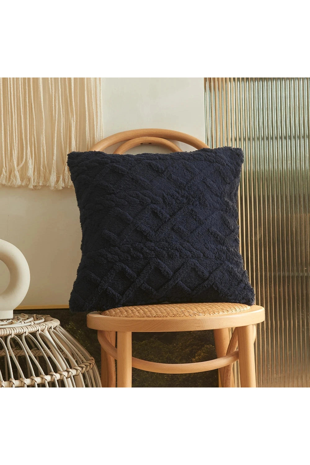 Fall Decor Geometric Plush Sofa Pillow Case