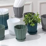 Modern Ribbed Plant Pots