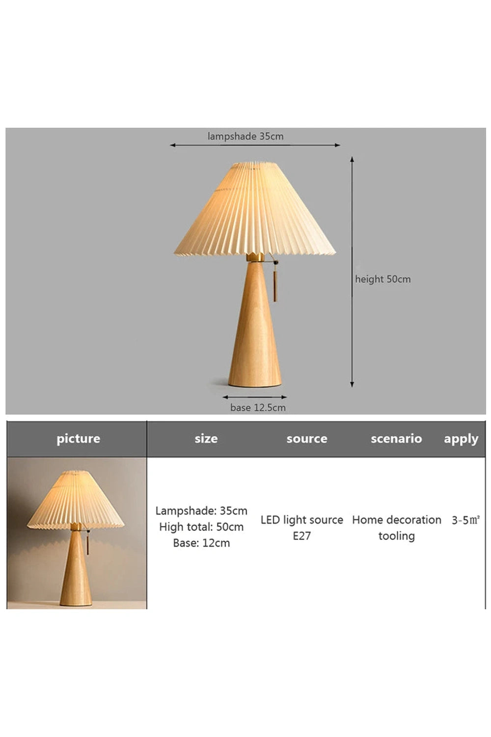 Retro Solid Wood Lamp