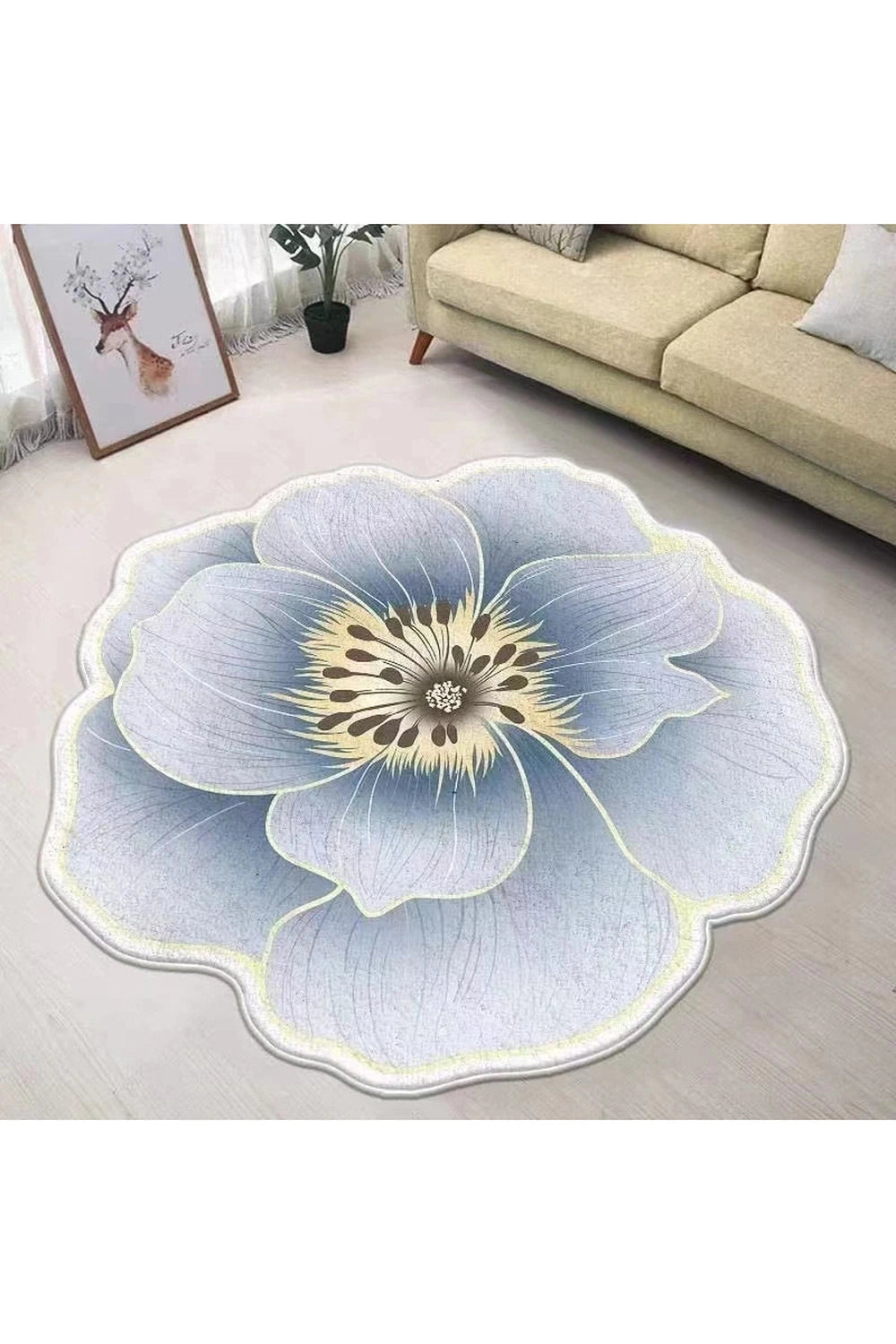 Chinese Flower Decor Rug