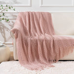 Blush Cozy Knit Throw Blanket