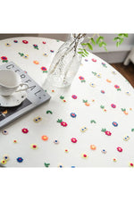 Floral Embroidered Sheer Tablecloth