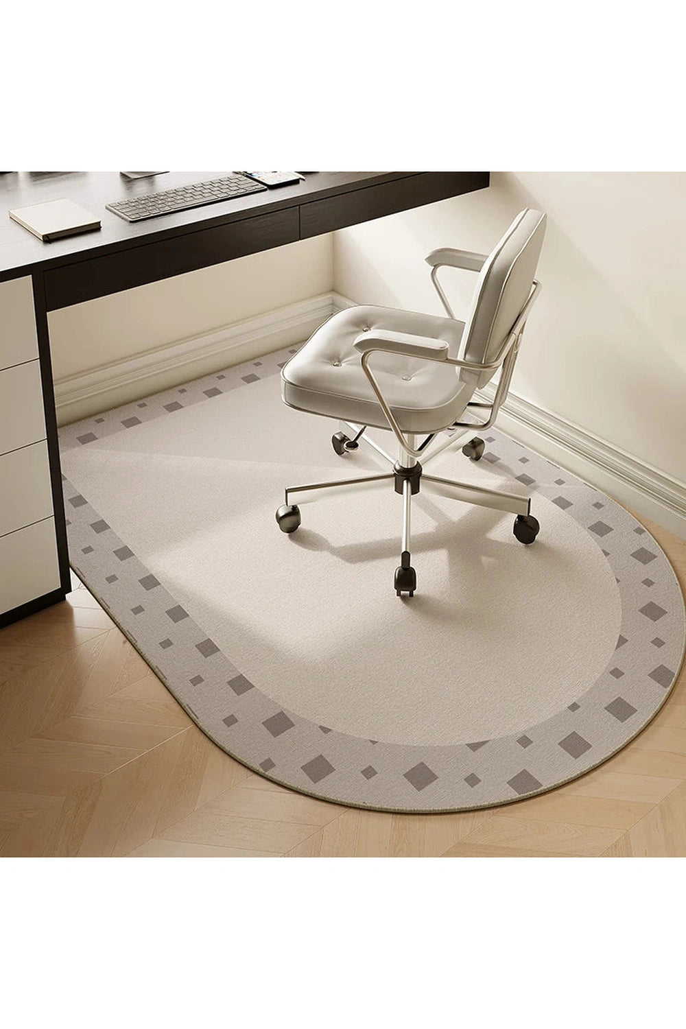 Study Computer Chair Floor Mat Non-slip Bedroom Carpet Living Room Large Rounded TPR Bottom Anti-slip Swivel Chairs Rug 의자 바닥 매트