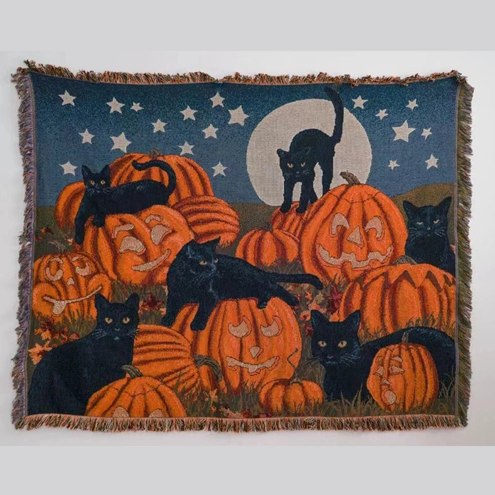 Halloween Midnight Pumpkin Patch Blanket