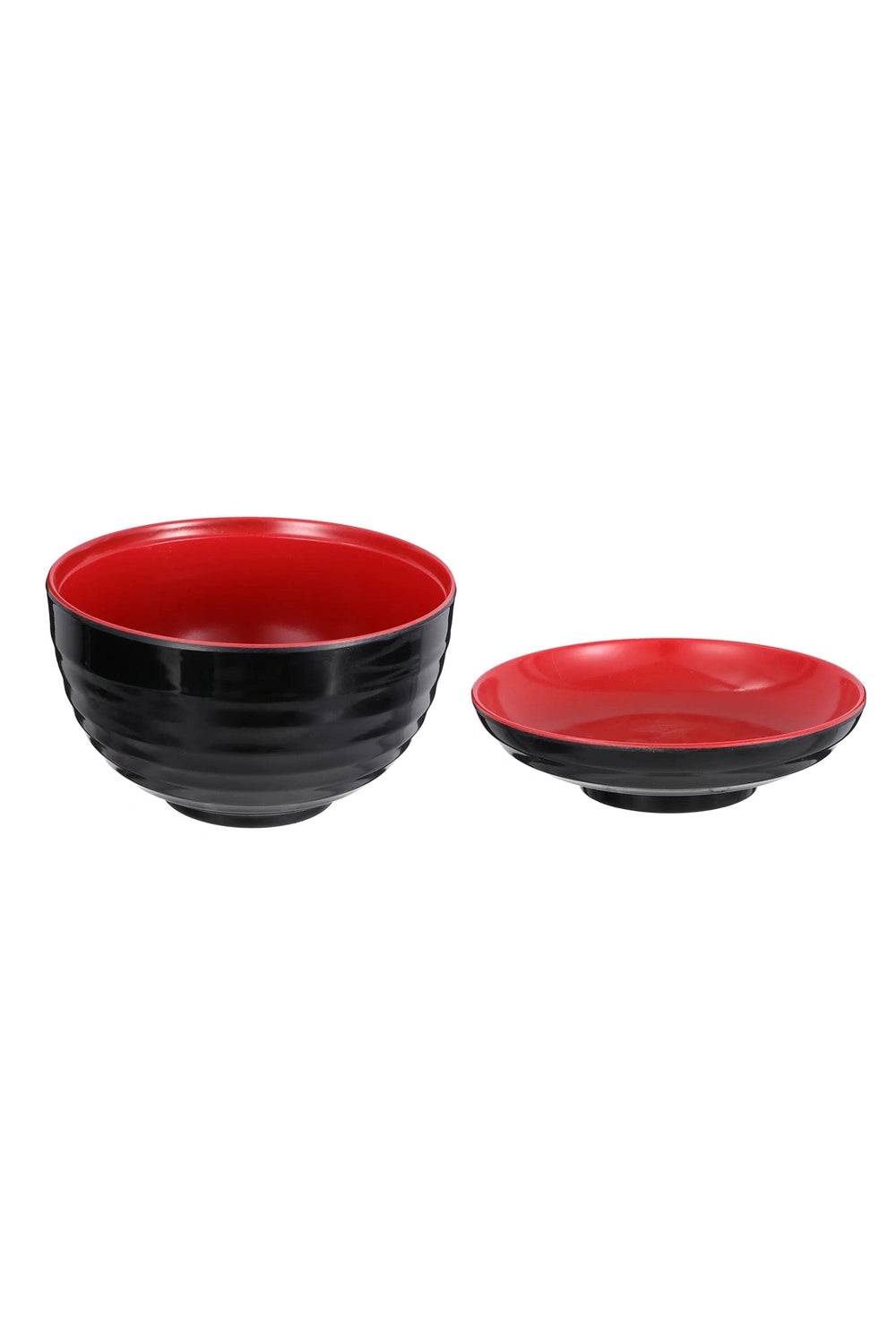 Red and Black Minimalist Bowl Set