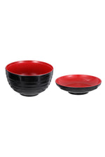 Red and Black Minimalist Bowl Set