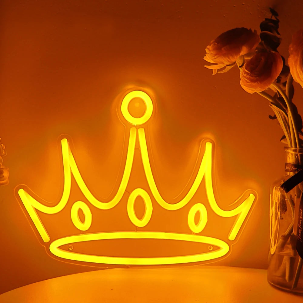 Yellow Crown Neon Sign