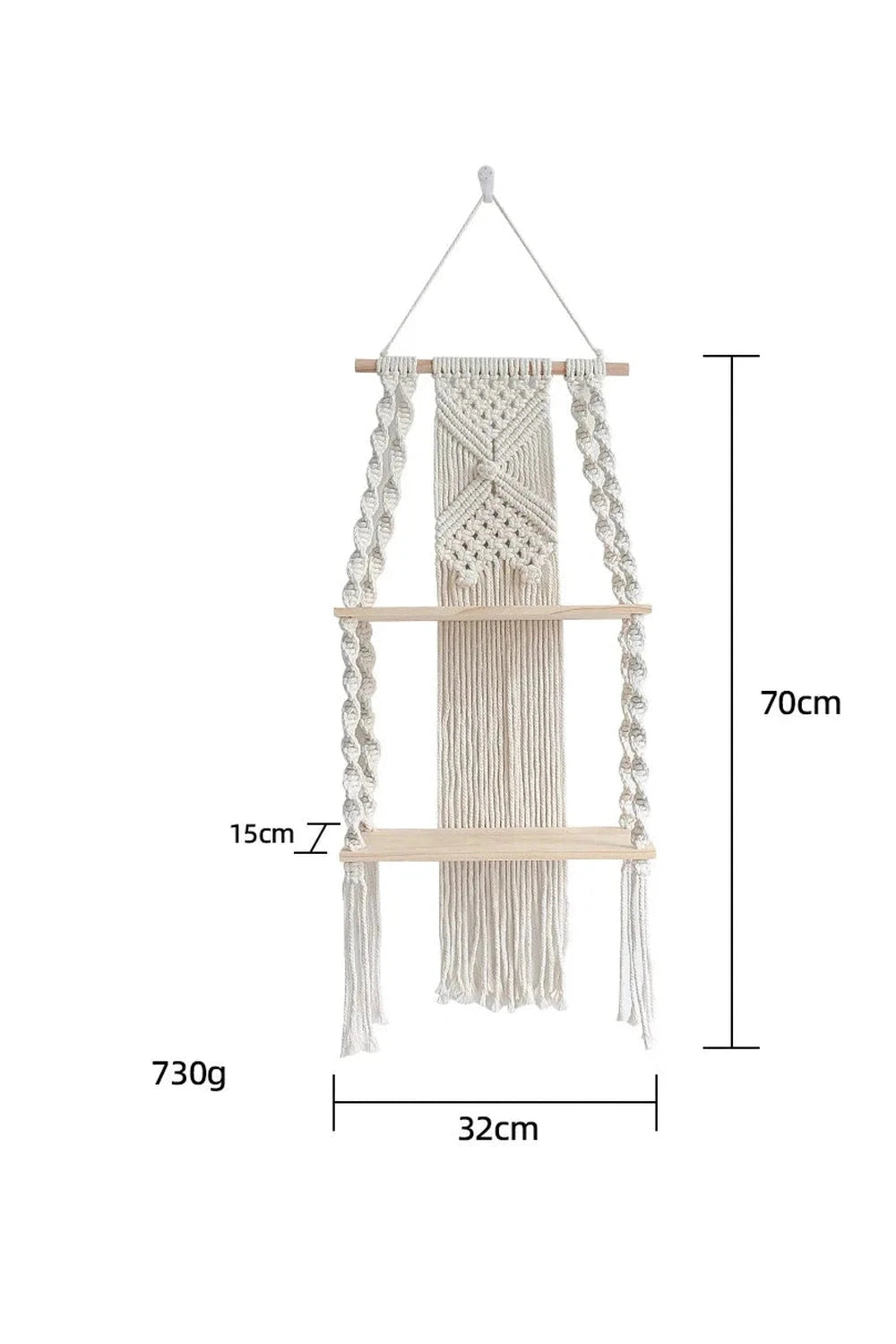 Macrame Wall Hanging Shelf Boho Home Decor Shelves On Wall Wood Decoration for Bedroom Living Room Nursery Christamas Gift