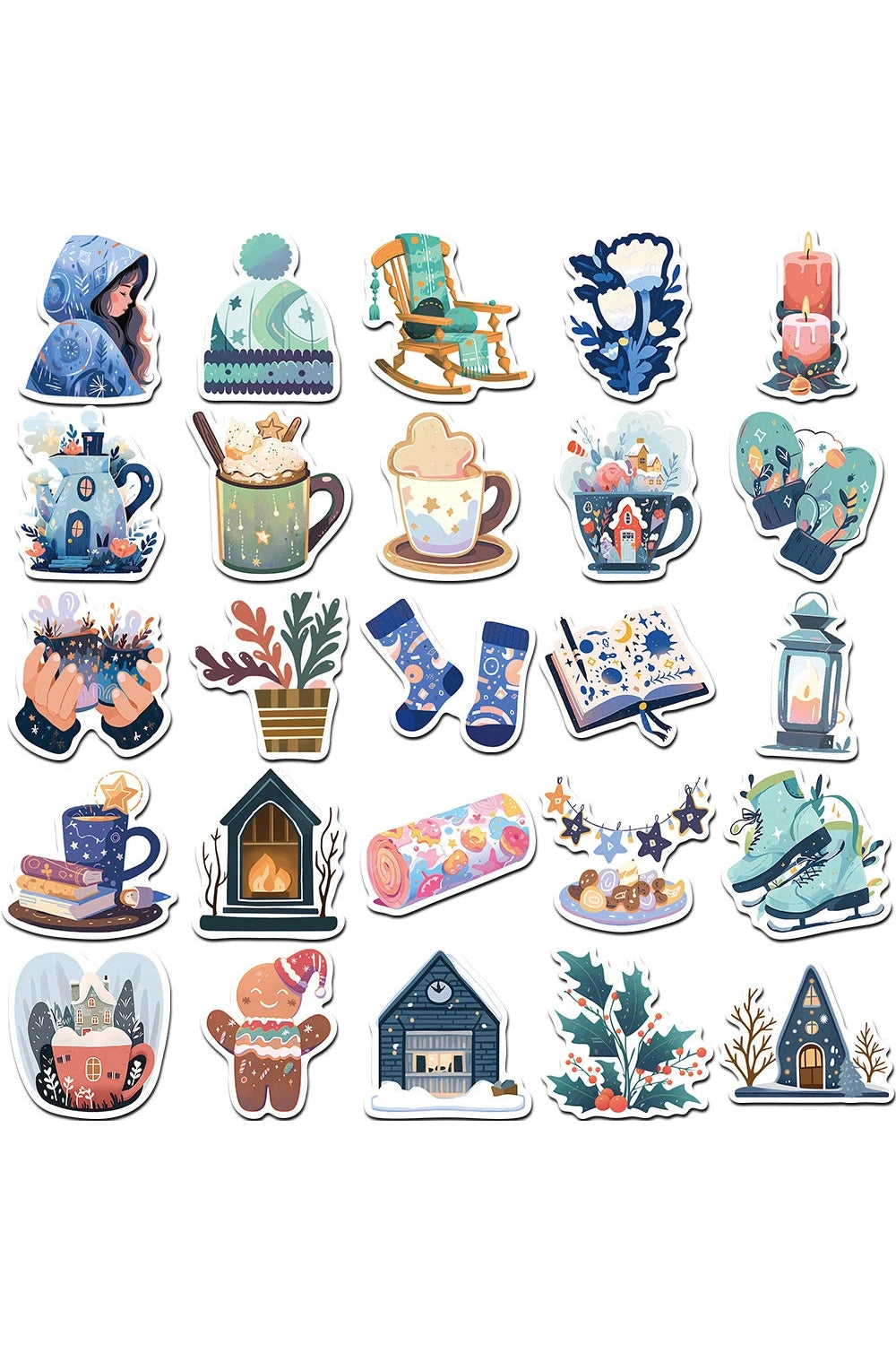 Winter Cartoon Scrapbooking Stickers