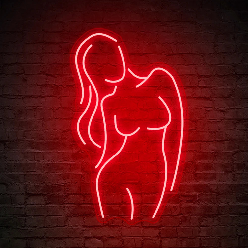 Neon Femme Silhouette Signs