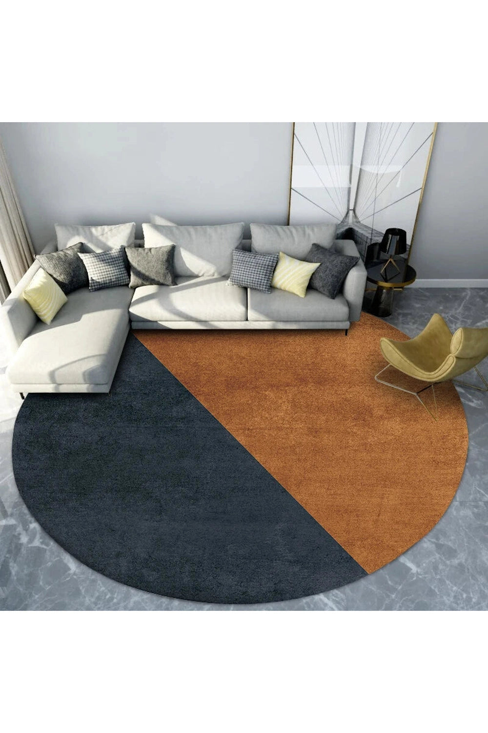 Splicing Bedroom Round Rug