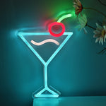 Blue Cherry Cocktail Neon Sign