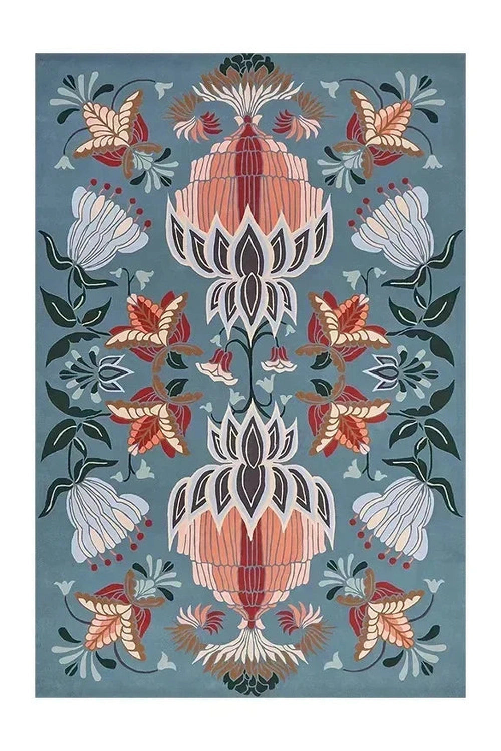 Midnight Bloom Botanical Rug