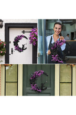 Moon Black Cats Door Wreath