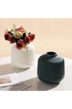 Rosy Charm Ribbed Vase