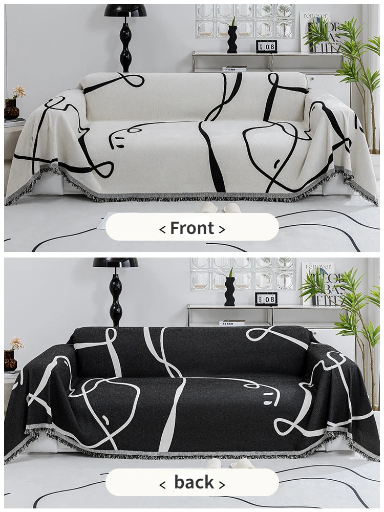 Monochrome Flow Sofa Cover