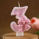 Coquette Bow Princess Number Candles