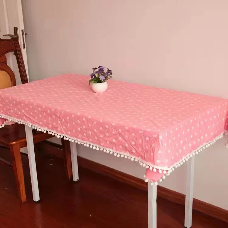 Pink Gingham Lace Tablecloth