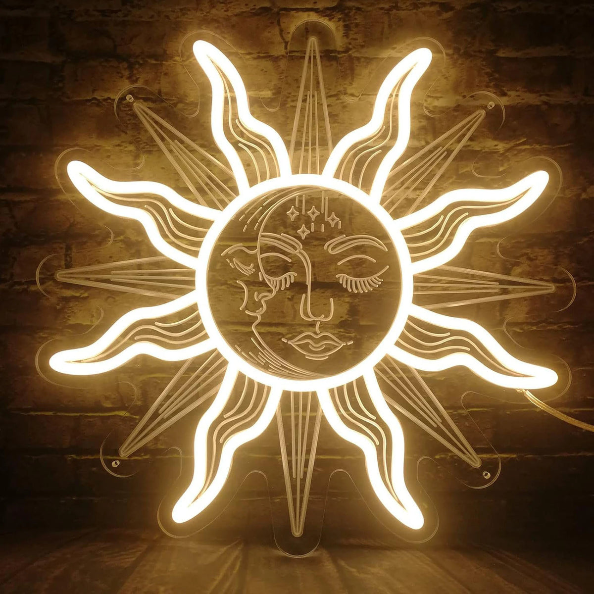 Fall Decor Celestial Sun Face Neon Decor