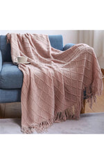 Cozy Cream Fringe Throw Blanket