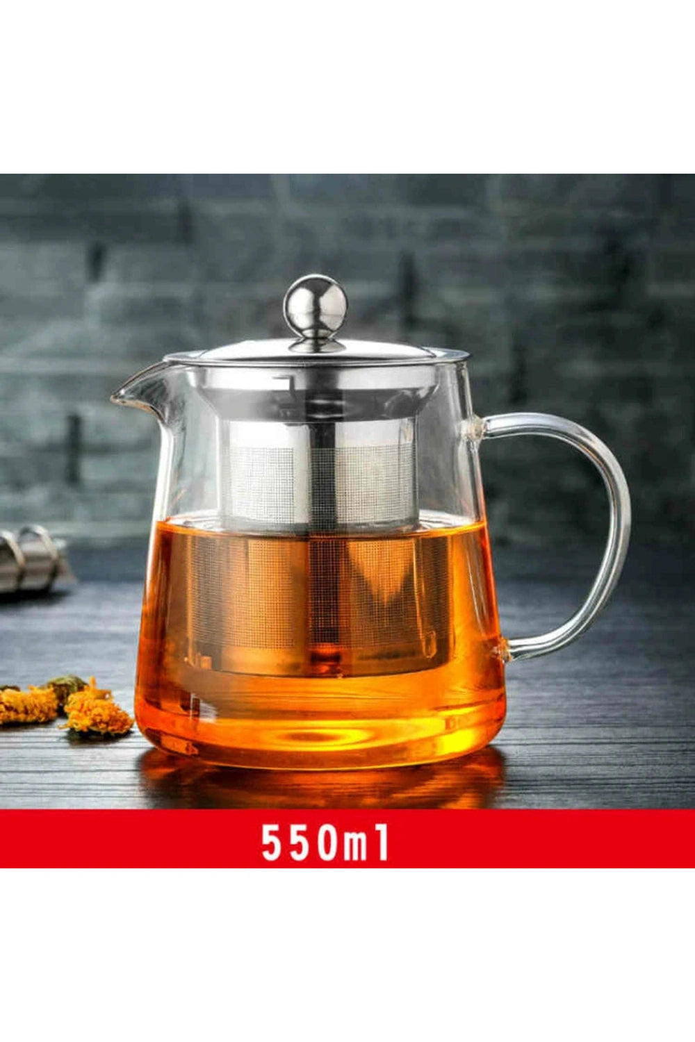 Stainless Infuser Glass Teapot